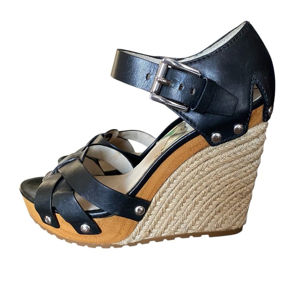 Michael Kors Somerly Platform Studded Leather Espadrille Wedge Sandal size 7 - Picture 6 of 10